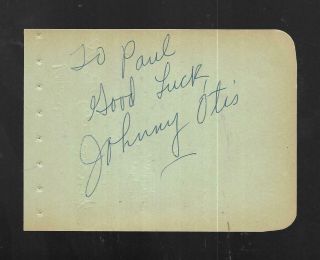 Johnny Otis & Band Signed Autograph Book Page 1955