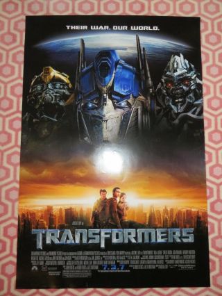 Transformers Us One Sheet Rolled Poster Shia Labeouf Megan Fox 2007