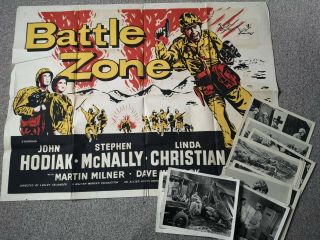 Battle Zone (john Hodiak) 1952 Uk Quad Poster And Lobby Card Set