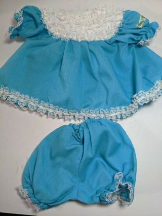 Vintage Cabbage Patch Turquoise And White Dress W/ Panties