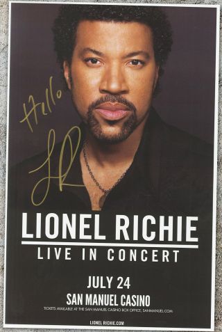 Lionel Richie Autographed Gig Poster Hello,  Dancing On The Ceiling