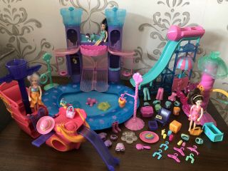 Polly Pocket Wild Waves Castle Water Park Swimming Pool Playset