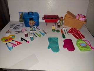 For 18 " American Doll My Life,  Our Generation Art Set And Picnic Set