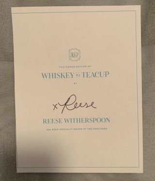 Reese Witherspoon Autograph Whiskey In A Teacup Signed Book Page Bookplate