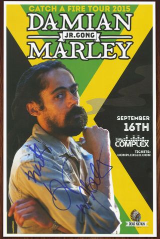 Damian Jr.  Gong Marley Autographed Concert Poster