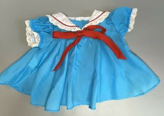 Vintage Cabbage Patch Kids Coleco Sailor Dress Blue White Red Tie Eyelet Trim