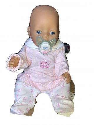 Zapf Creation Baby Born Girl Doll From 2013 With Clothes,  Bottle,  Dummy,  Nappies