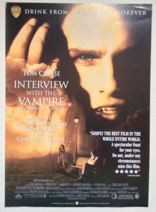 Interview With A Vampire / Vintage Video Film Poster / Tom Cruise 2