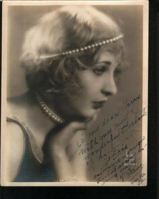 1926 Unknown Autographed Vintage 8x10 Photo Actress