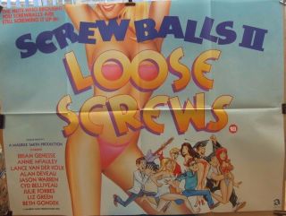Screwballs 2 Loose Screws (1985) Uk Quad Movie Poster