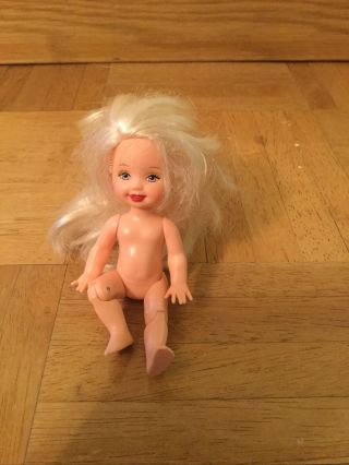 1999 Mattel Nude Barbie Kelly Club 4 Inch Doll Blonde Jointed Knees 1994 Body