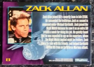 Babylon 5 8 card Jeff Conaway Zach Allan Signed card 1996 2