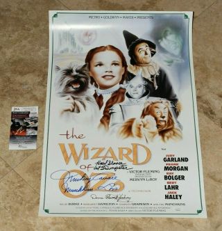 Donna Hardaway - Mickey Carroll - Karl Slover Signed The Wizard Of Oz 15x24 " Poster