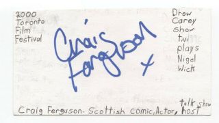 Craig Ferguson Signed 3x5 Index Card Autographed Actor Signature