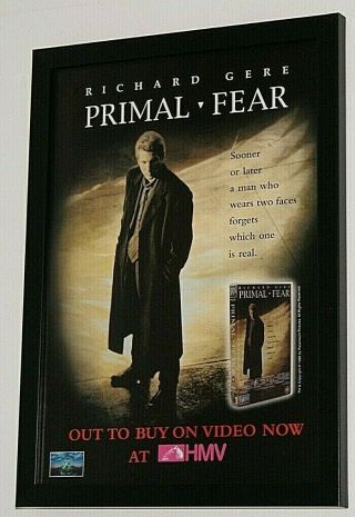 Primal Fear Framed A4 1996 Cinema Dvd Film Release Promo Art Poster