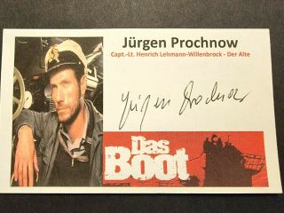 " Das Boot " Jurgen Prochnow Autographed 3x5 Index Card