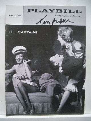 Oh Captain Playbill Tony Randall Autographed Opening Week Nyc 1958