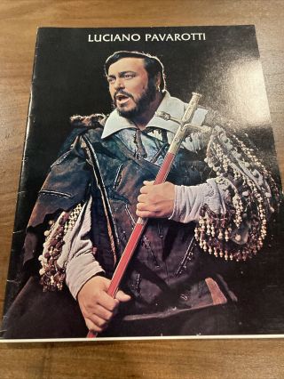 1977 Luciano Pavarotti Opera Program Photo Book Rare