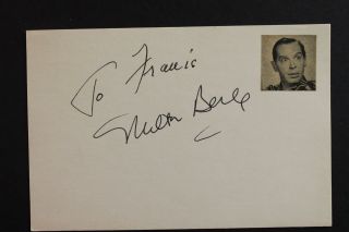 Comedian Pioneer Milton Berle (1908 - 2002) Autograph Index Card