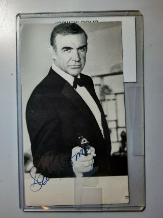 Sean Connery " James Bond 007 " Authentic Autograph Photo 4 X 6 "