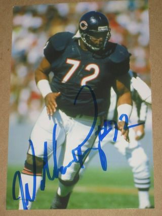 1985 Chicago Bears William Perry Signed 4x6 Photo Nfl Autograph