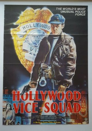 Hollywood Vice Squad 1980s Video Shop Film Rolled Poster Action Movie