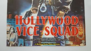HOLLYWOOD VICE SQUAD 1980s Video Shop Film Rolled Poster ACTION Movie 2
