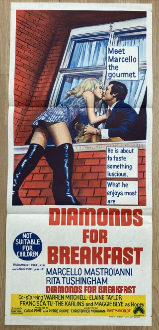 Vintage Movie Poster 1968 Diamonds For Breakfast Australian 75.  5cmx34cm