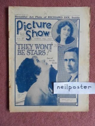 Picture Show (1925) Uk Mag Patsy Ruth Miller,  Ivor Novello,  Nazimova