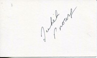 Juliet Prowse Autograph Dancer Actress G.  I.  Blues With Elvis Presley Signed Card