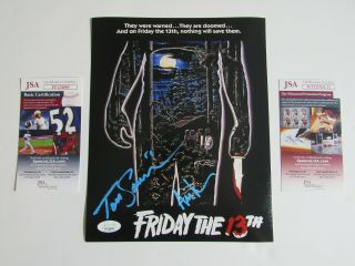 Tom Savini Ari Lehman Friday the 13th Signed Autographed 8x10 NES Jason Voorhess 2