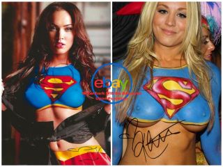 Kaley Cuoco Megan Fox 2 In 1 Autographed Signed 8.  5 X 11 Photo Reprint