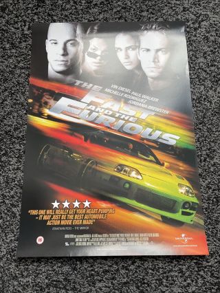 The Fast And The Furious Video Shop Film Poster Uk