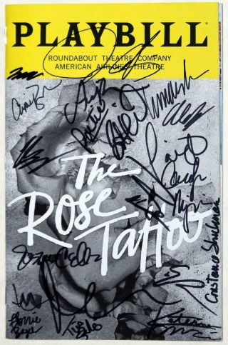 Marisa Tomei,  Andrea Burns Cast Signed The Rose Tattoo Opening Night Playbill