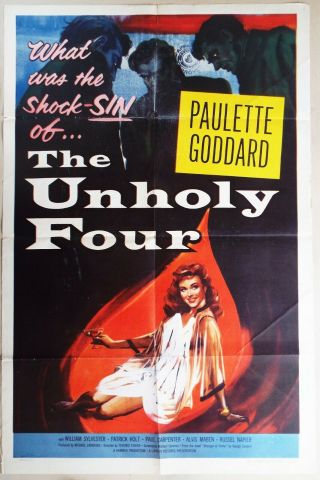 The Unholy Four 1954 Paulette Goddard Trapped In A Web Of Intrigue Us Poster