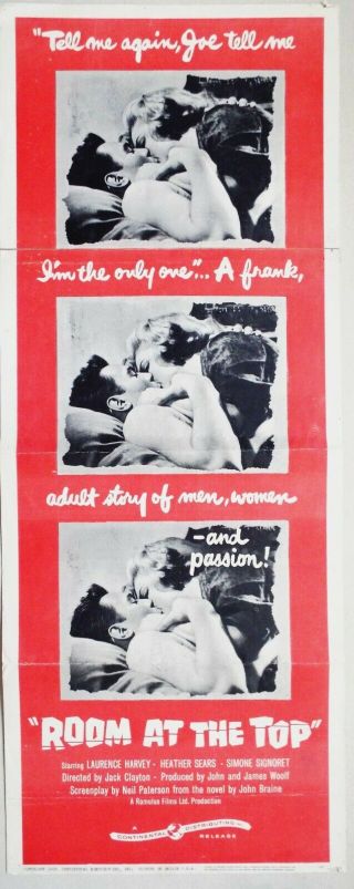 Room At The Top 1959 Laurence Harvey Simone Signoret Us Insert Poster