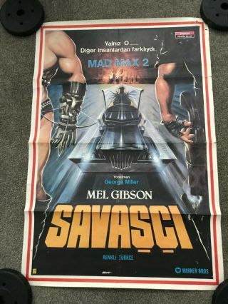 Mad Max 2 Turkish Cinema Poster 1981 68cm X 99cm