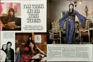 Joan Collins And Her Secret Wedding Vintage Film Star Article 1972 2