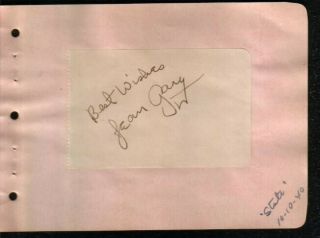 Unknown Autographed Album Page 1940 Jean Gary Actress Help 11