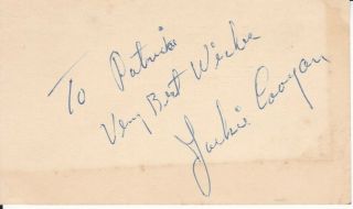 Jackie Coogan Autograph Signed 1954 Government Postcard Gpc