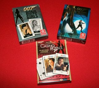 James Bond 007 Playing Cards X3 Movie Posters,  Bond Girls Corgi Casino Royale