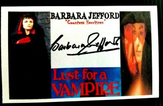 " Lust For Vampire " Barbara Jeffords " Countess Herritz Autographed 3x5 Index Card