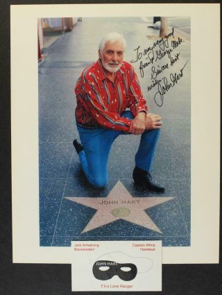 John Hart (1917 - 2009) (lone Ranger) Autograph Photo With Business Card