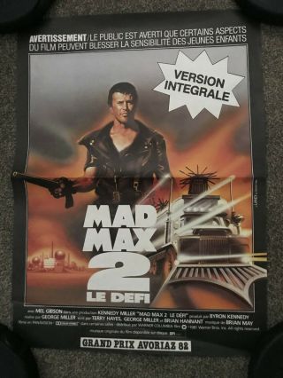 Mad Max 2 Belgium Cinema Poster 1981 36cm X 54cm