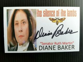 " Silence Of The Lambs " Diane Baker " Senator Martin " Autographed 3x5 Index Card