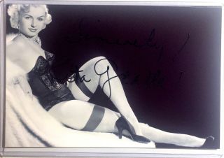 Rita Grable Signed 4x6 Photo Sexy Burlesque Dancer Model Entertainer Autograph