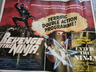 Vintage 1983 Revenge Of The Ninja/enter The Ninja Cinema Quad Poster Film Prop?