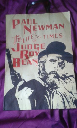 Life & Times Of Judge Roy Bean - Vintage Advertising Paper Bag With Handles