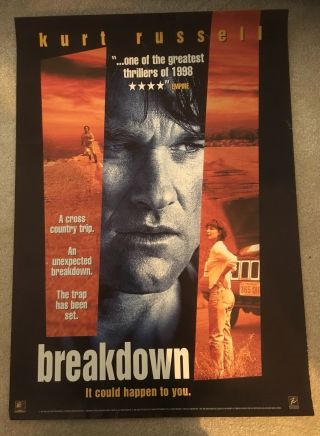 Breakdown Video Shop Poster (advertising Vhs Rental From 1997) Kurt Russell