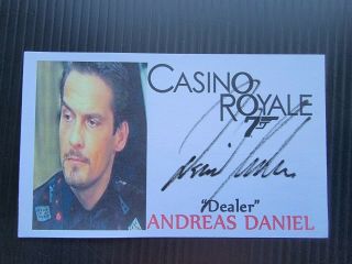 Andreas Daniel " Casino Royale " James Bond 007 Autographed 3x5 Index Card